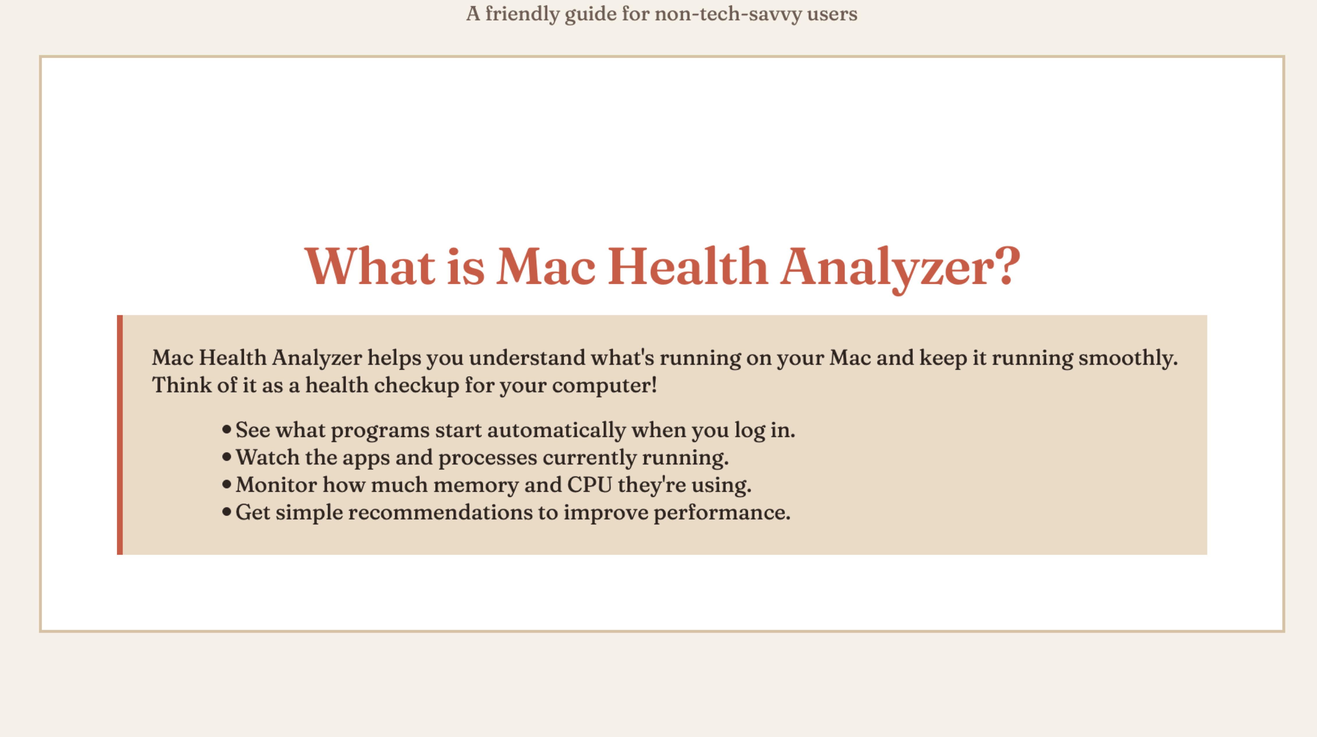 Mac Health Analyzer